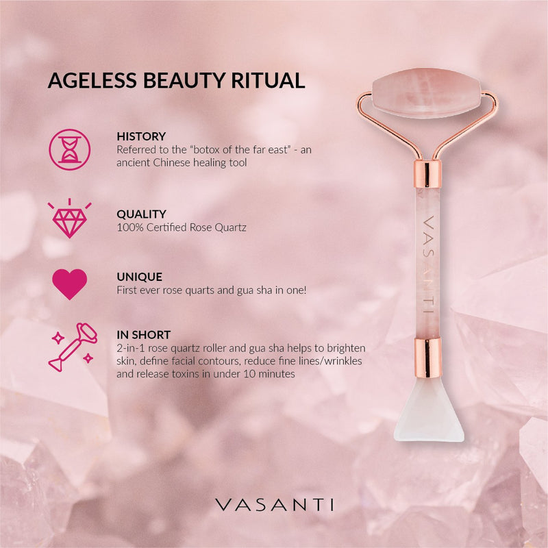 Rose Quartz Roller & Gua Sha Tool