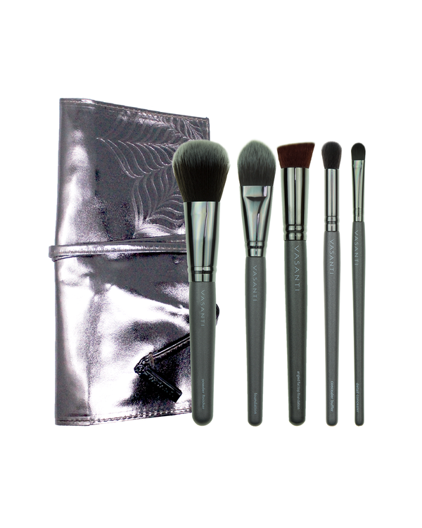 Vasanti Pro Flawless Complexion Brush Set with pouch - Front Shot